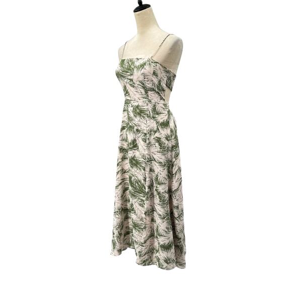 Lulu's Leaves in the Breeze Green Leaf Print Backless Smocked Strappy Midi Dress - Picture 4 of 13